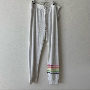PJ Salvage Band Pant Icon grey rainbow stripe xl Comfy Warm Soft.